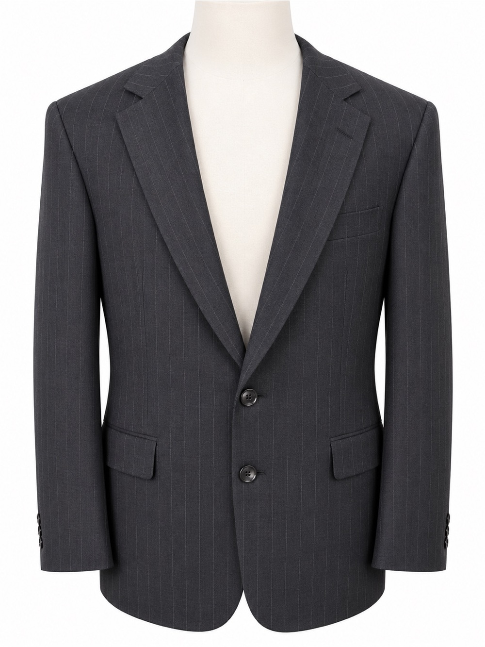Botany 500 Couture 100% Wool Charcoal Pinstripe Blazer No Size Tag